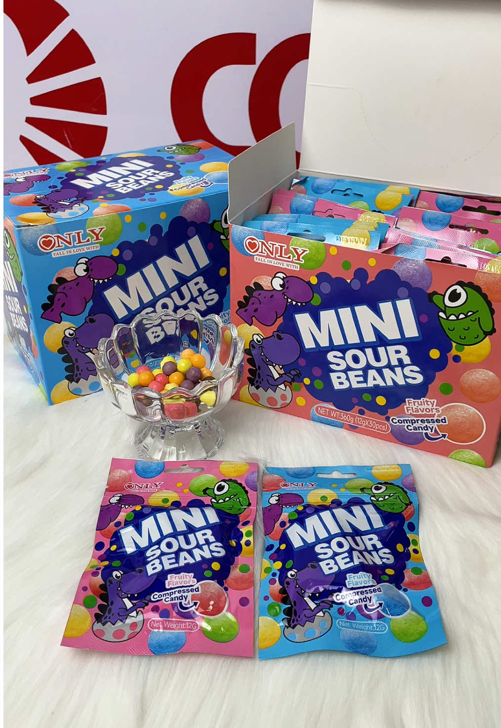 New Sour Candies🥰‼️ Try ONLY Mini Sour Beans Fruity with Cola Flavors ——30pcs per box for as low as ₱119 only!  Click yellow basket!  #sourcandies #onlyminisourbeanscandy #sourfruitbeans #cocofood#sourcandy 