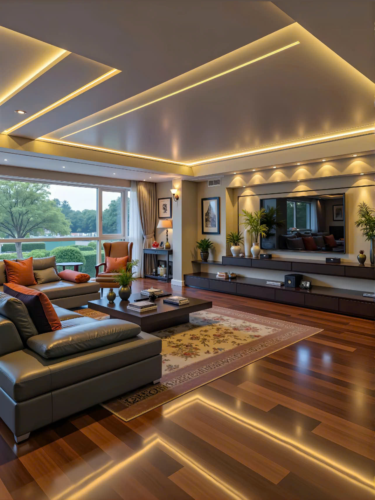 🏡✨ Sống Đẳng Cấp Thượng Lưu: Ngôi Nhà Hoàn Hảo Đến Từng Chi Tiết! 🛋️🌿🍊 Bước vào không gian sống mơ ước! 😍 Mỗi căn phòng là một tác phẩm nghệ thuật, từ phòng khách ấm cúng với ánh sáng hắt trần huyền ảo và sofa da sang trọng 🛋️✨ đến phòng bếp hiện đại, gọn gàng và siêu tiện nghi 🍳🔪. Gam màu Nâu-Cam Đất-Xám xuyên suốt tạo cảm giác ấm áp, tinh tế và cực kỳ trendy! 🧡🩶 Tivi treo tường, kệ tủ âm tường thông minh, sàn gỗ bóng loáng phản chiếu ánh đèn vàng lấp lánh... Luxury là đây chứ đâu! 🌟 Bạn có muốn một tổ ấm thế này không? Khoe ngay tổ ấm trong mơ của bạn nhé! 👇💖 #nộithấthiệnđại #thiếtkếnộithất #nhàđẹp #luxurylifestyle #decornhàcửa