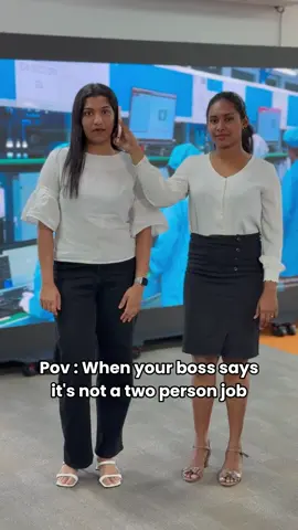 POV : When your boss says it's not a two person job 😂 😎  #Funny #fyp #company