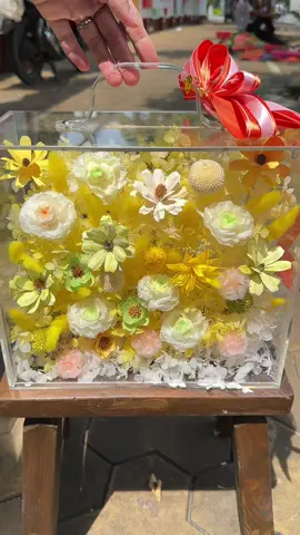Bóc hộp hoa khô p12: box này rực rỡ quá 💛 #simeflorist #simeflowers 