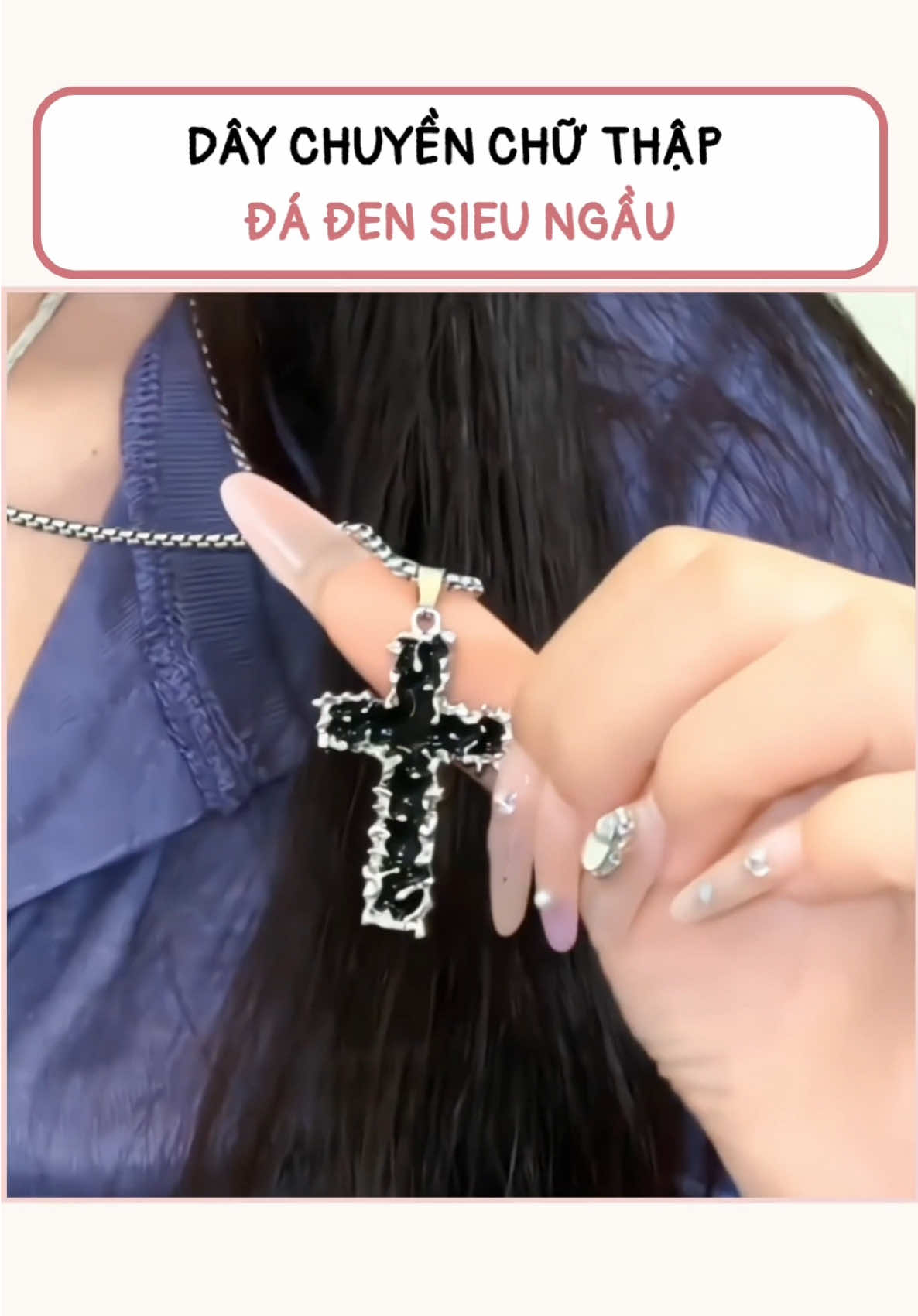 Dây chuyền chữ thập đá đen #daychyen #vongco #vongconamnu #phukienthoitrang #vongcochuthap 