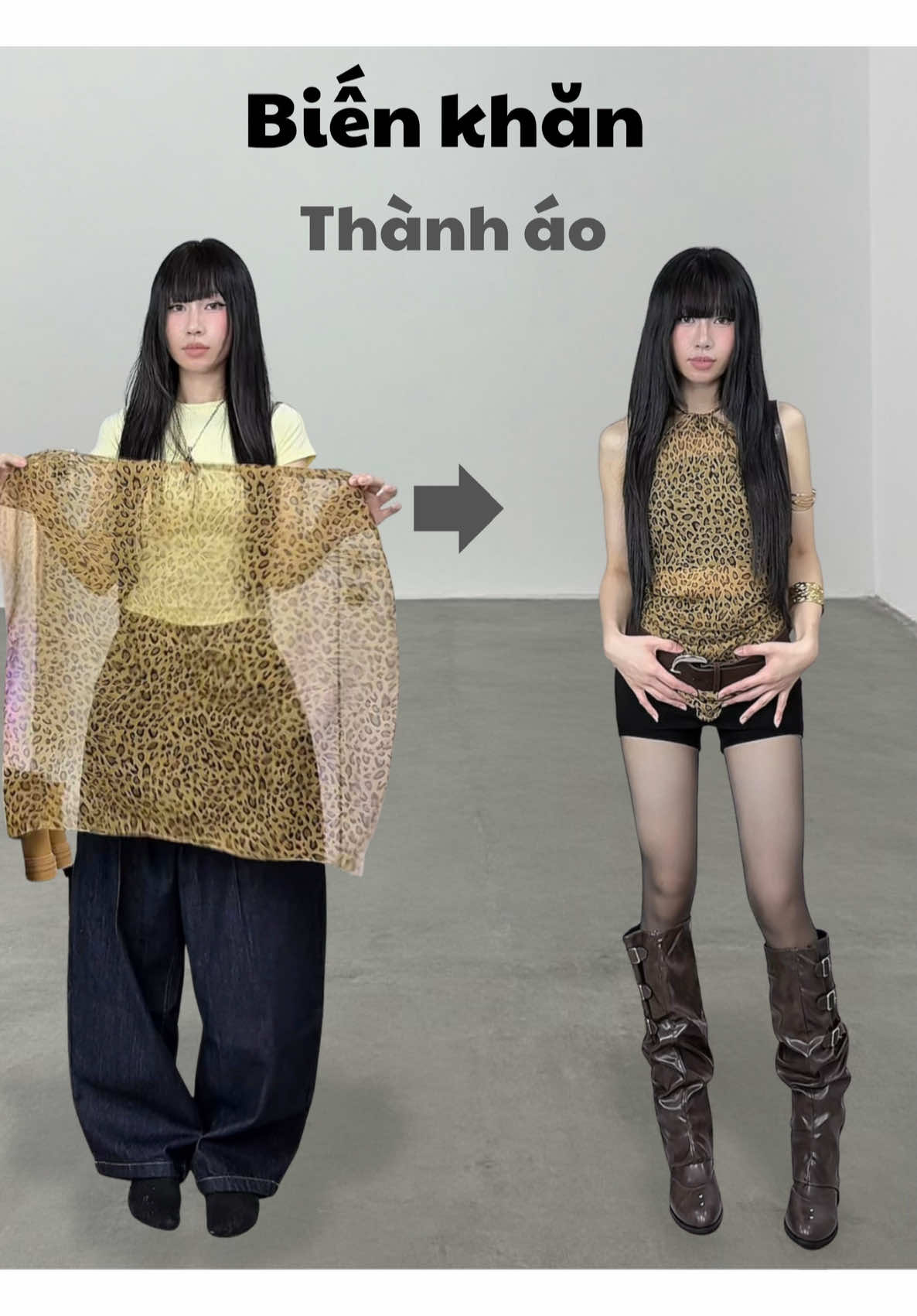 Làm áo từ chiếc khăn trùm đầu #slayhengheo #fashionhacks #outfitideas #phoidoxinh #mixandmatch 