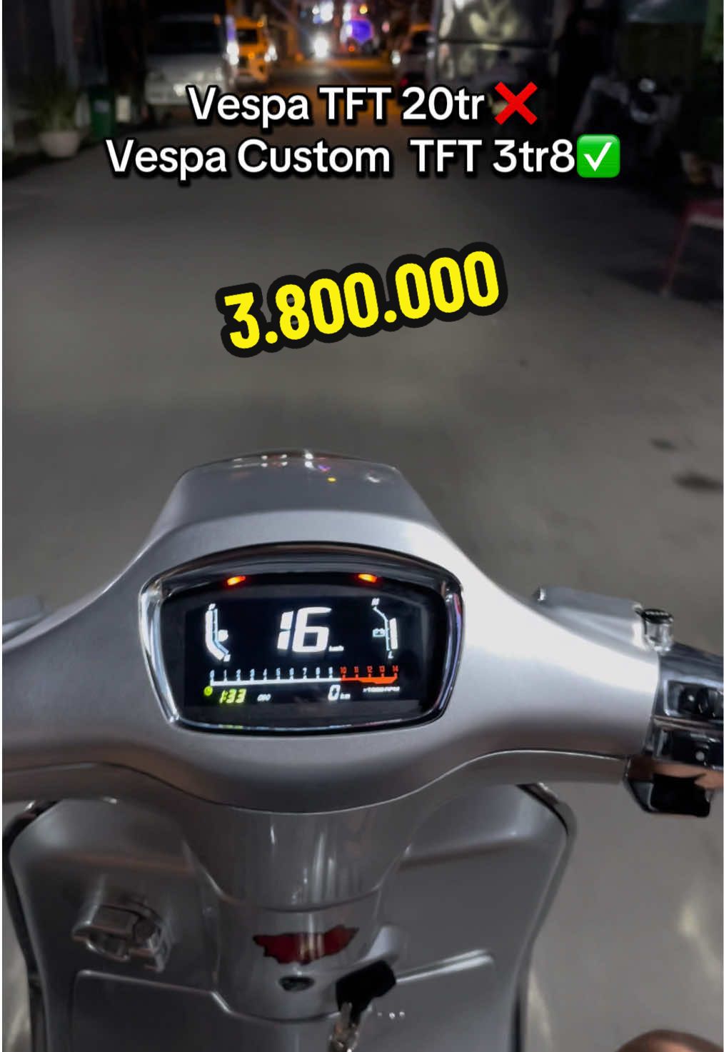 Đồng hồ custom TFT chỉ bằng 1/5 TFT kia thì anh em có chơi không ? #vespatft #vespa #fyp #vespamatic 