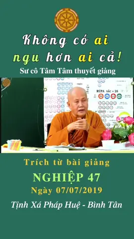 Không có ai ngu hơn ai cả. Sư cô Tâm Tâm thuyết giảng. #sucotamtam #thichnutamtam #nisutamtam #tinhxaphaphue #vidieuphap 