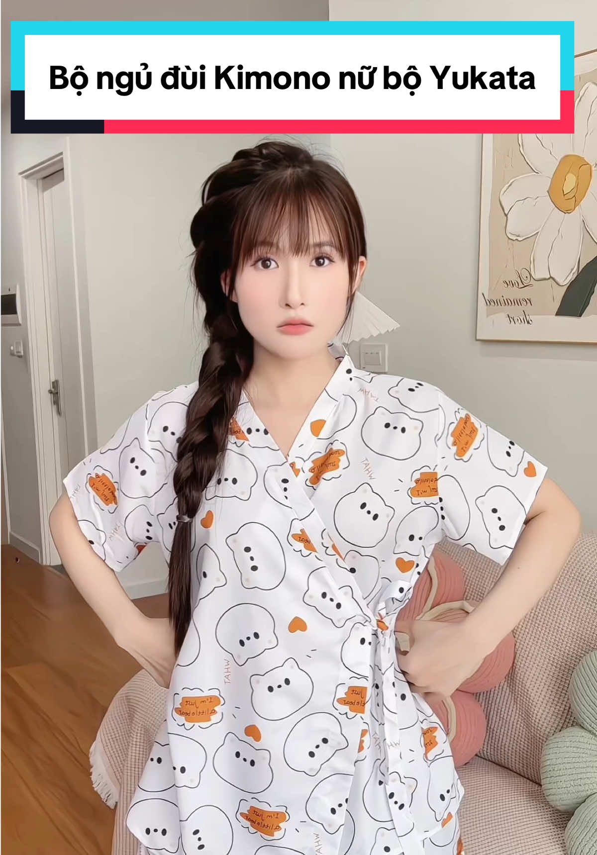 Bộ ngủ đùi Kimono nữ bộ Yukata #bongu #kimono 