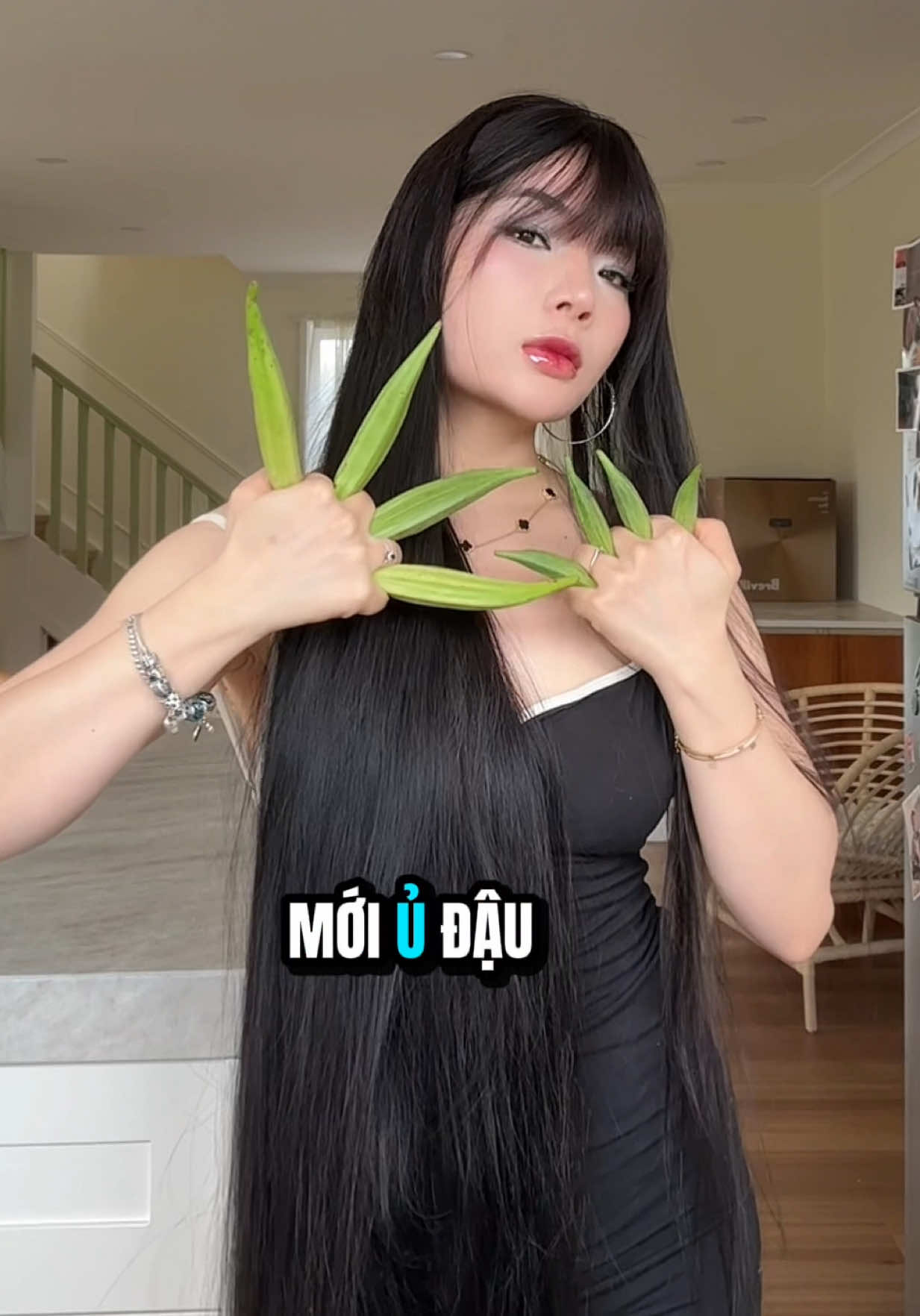 Nhâm sâm xanh Việt Nam này ai ủ lên tóc là khỏi cần dùng dầu xả luôn #happipham #rungtoc #moctoc 