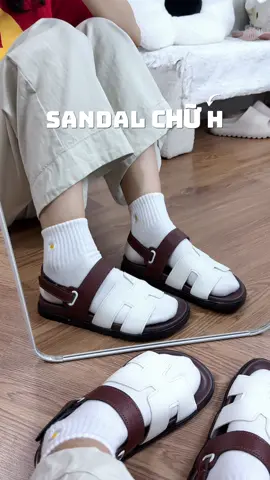 Sandal chữ H chất da siêu đẹp nha #reviewgiaydepgiare #sandal #sandalnu 
