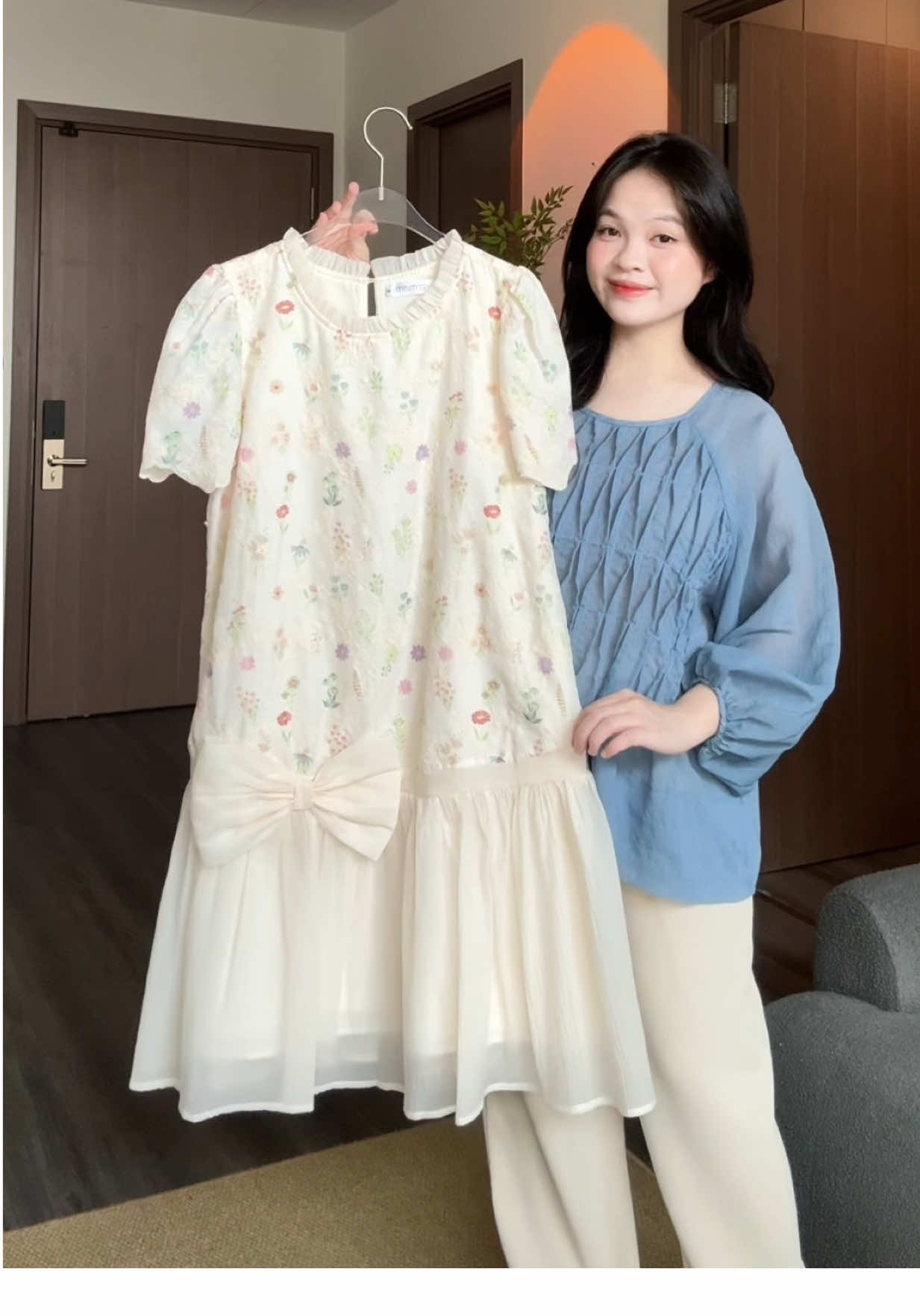 Mom nào bầu bụng to mặc váy cho thoải mái nha ✨#huongtranreview 