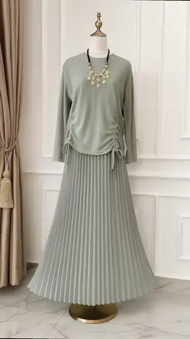 Setelan Wanita Popy Blus Knit rok plisket atasan #fashioncewek #stelanwanita #knitmurah #atasancewek 