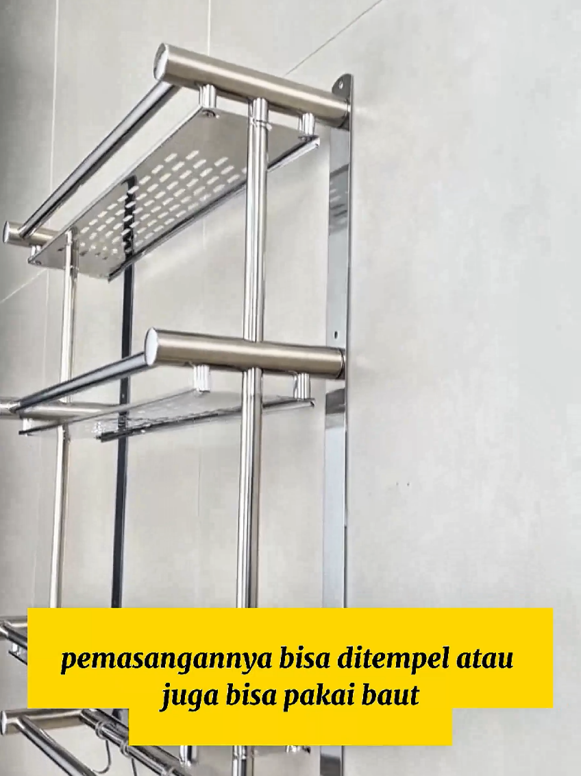 rak kamar mandi stainless anti karat bisa di tempel tanpa merusak tembok. rak kamar mandi tingkat kuat dan kokoh #rakkamaramandi #rakkamarmandistainless #rakperalatanmandi #rakkamarmanditempel #viral 