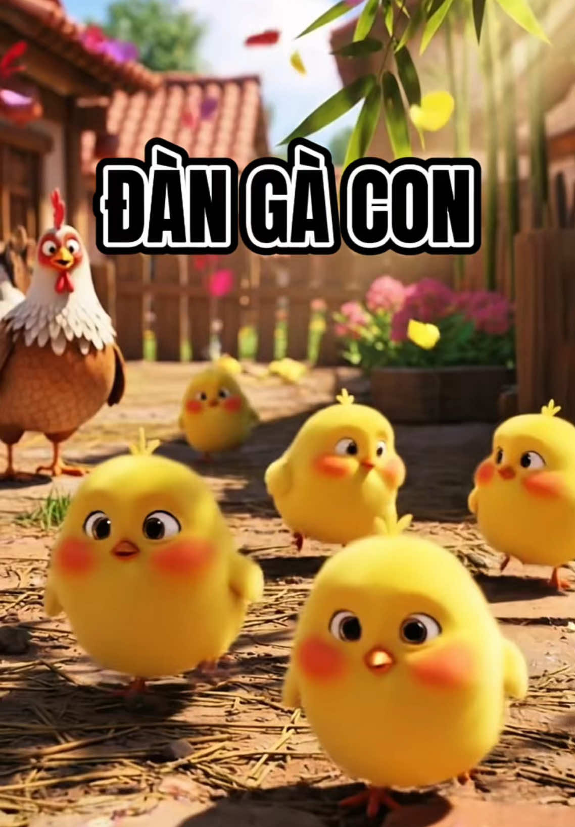 Trông kìa đàn gà con lông vàng, đi theo mẹ tìm ăn trong vườn😜#gàcon #nhacthieunhi #nhacchobe #nhacthieunhivuinhon #xuhuong #tiktokvn 