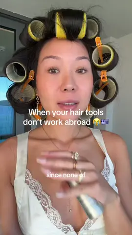 My hair tools don’t work with the voltage in Greece… so I had to learn how to do a blowout the old-fashioned way 🫠💁🏻‍♀️ Honestly? It might be my new obsession 🇬🇷✨ my arms are tired tho ngl lol #blowouthair #hairblowout #greecevibes #travelhair #travelproblems learning how to style my hair, how to do a hair blowout, trying to style my hair, travel hair style 