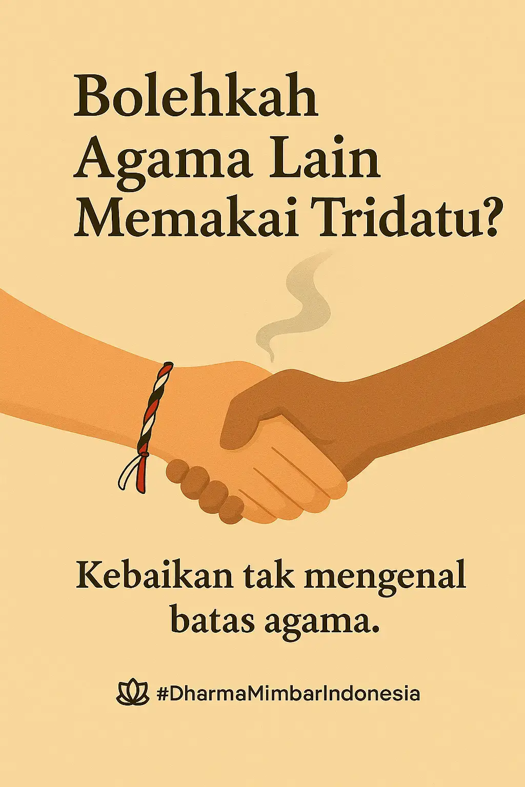 Banyak yang bertanya, bolehkah orang non-Hindu memakai Tridatu? Jawabannya: boleh, asal tahu maknanya. Tridatu bukan simbol milik satu kelompok, tapi lambang Tri Murti — kekuatan Tuhan dalam mencipta, memelihara, dan melebur. Kalau dipakai dengan niat baik, untuk mengingat kebaikan, kesucian, dan keteguhan hati — itu justru menunjukkan rasa hormat terhadap nilai suci. Tridatu bukan pembatas, tapi pengingat bahwa semua kebaikan bersumber dari satu cahaya yang sama. 🌺 Tridatu bukan sekadar simbol keagamaan, tapi benang pengingat jalan kebenaran. Yang suci tak mengenal sekat. 🌿 #Tridatu #Toleransi #CahayaSanthi #DharmaMimbarIndonesia #SpiritualBali 
