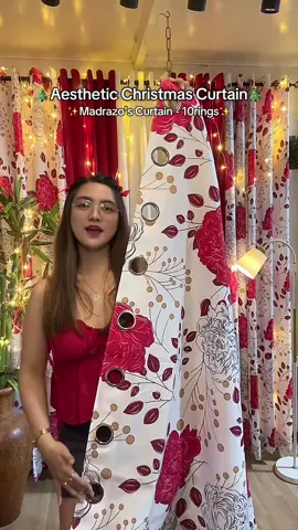 Aesthetic Christmas Curtain that comes with 10 rings each! #madrazocurtain #10rings #christmas 