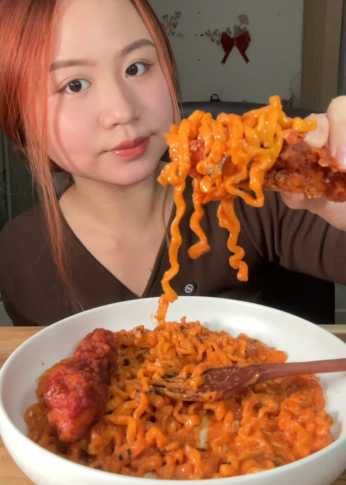 Yang segar tapi tanpa sugar tuh ternyata enak banget 😋 #mukbang #buldak #buldakramen #chickentenders 