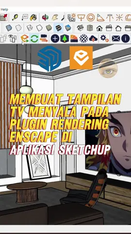 Tutorial Membuat Animasi TV Bergerak Menggunakan Settingan Enscape di Aplikasi Trimble Sketchup. #dpib #drafter #sketchup #enscape #arsitektur 