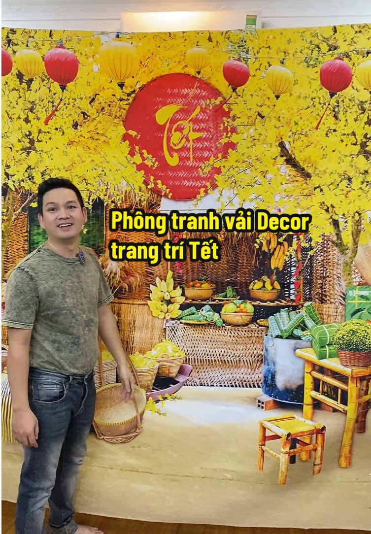 Tranh Tết , Phông tranh vải Decor trang trí Tết có nhiều mẫu và size lựa chọn [ P062 ] #_longmet8  #phongnentrangtritet  #tet2026  #decortet 