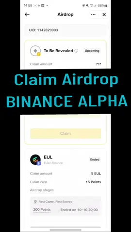 cách nhận airdrol binance alpha 😘