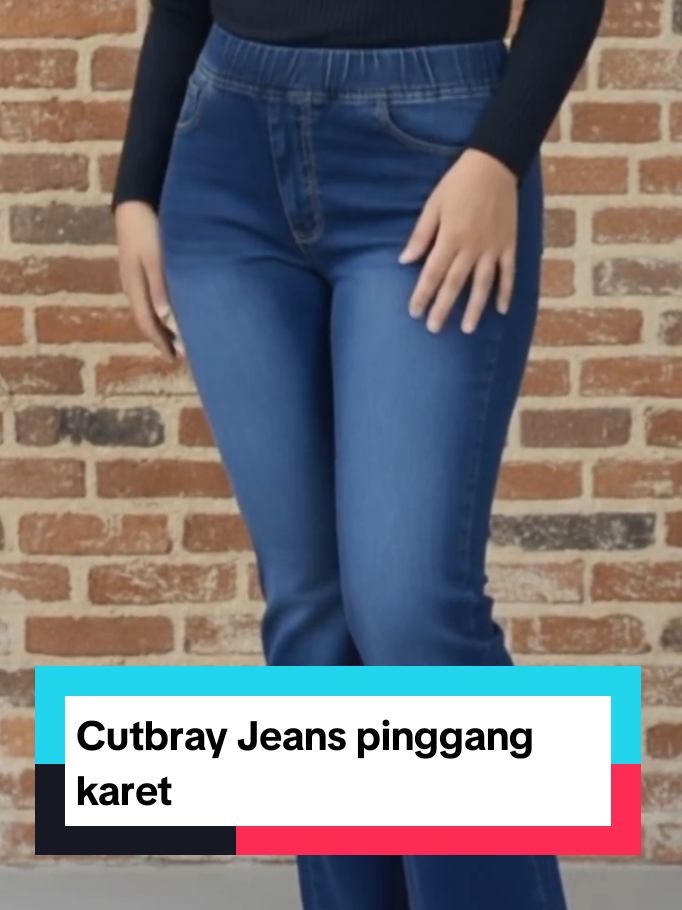 Cutbray Jeans pinggang karet #jeanspinggangkaret #cutbrayjeans #cutbraywanita #cutbraypinggangkaret #fyp 