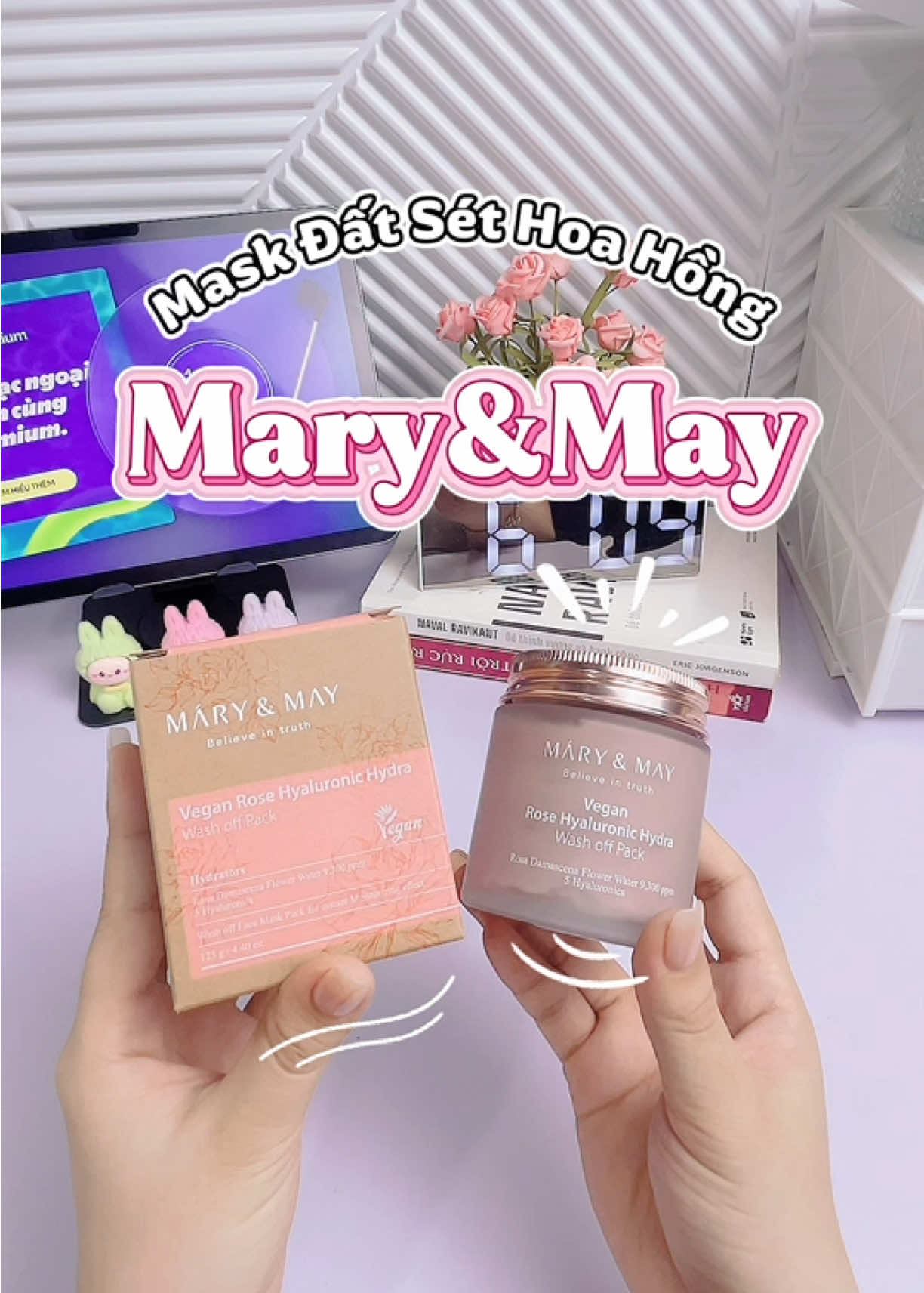 Mặt nạ đất sét hoa hồng dành cho da khô, đến từ nhà Mary&May #matnadatset #skincare #goclamdep #mask #xuhuongtiktok 