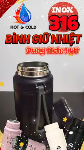 BÌNH GIỮ NHIỆT 1 LÍT INOX 316 HÀNG CAO CẤP. #cauhaj96 #lenxuhuongtiktok #binhgiunhiet #binhgiunhietcute #binhgiunhietthongminh 