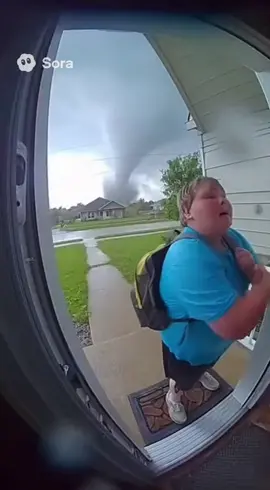 Kid gets taken away by a tornado #ai #sora #funny #meme