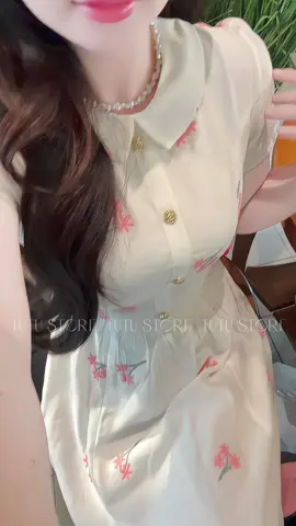 Chất tơ thêu siêu dễ thương có nàng nào mê hông 🌸🌸   #tutustore #damthietke #thoitrang #D1328