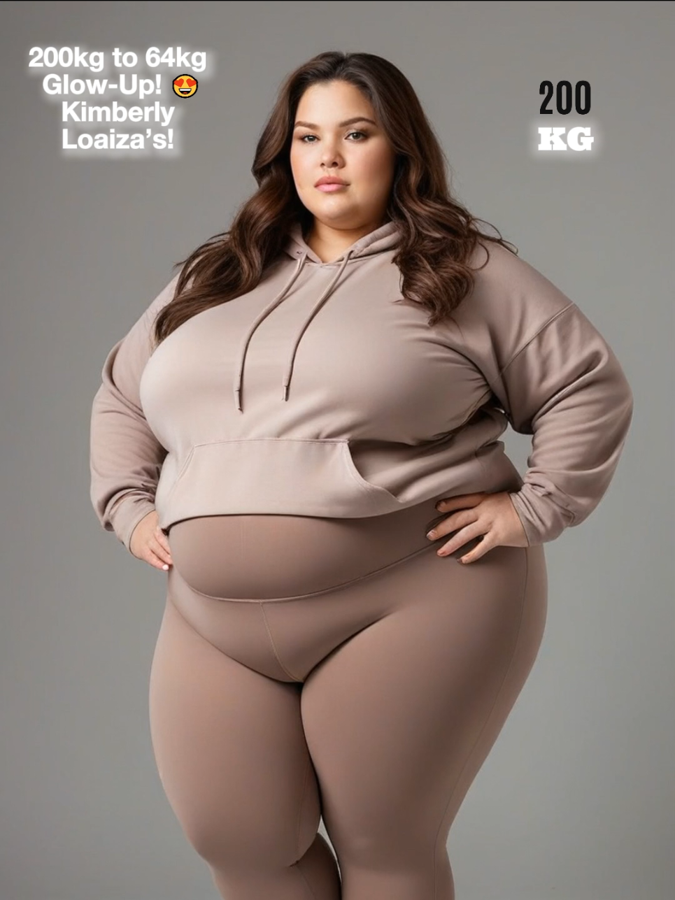 200kg to 64kg Glow-Up! 😍 Kimberly Loaiza Shines in Mocha Mousse! #KimberlyFitVibes #transformation #evolution #ai 