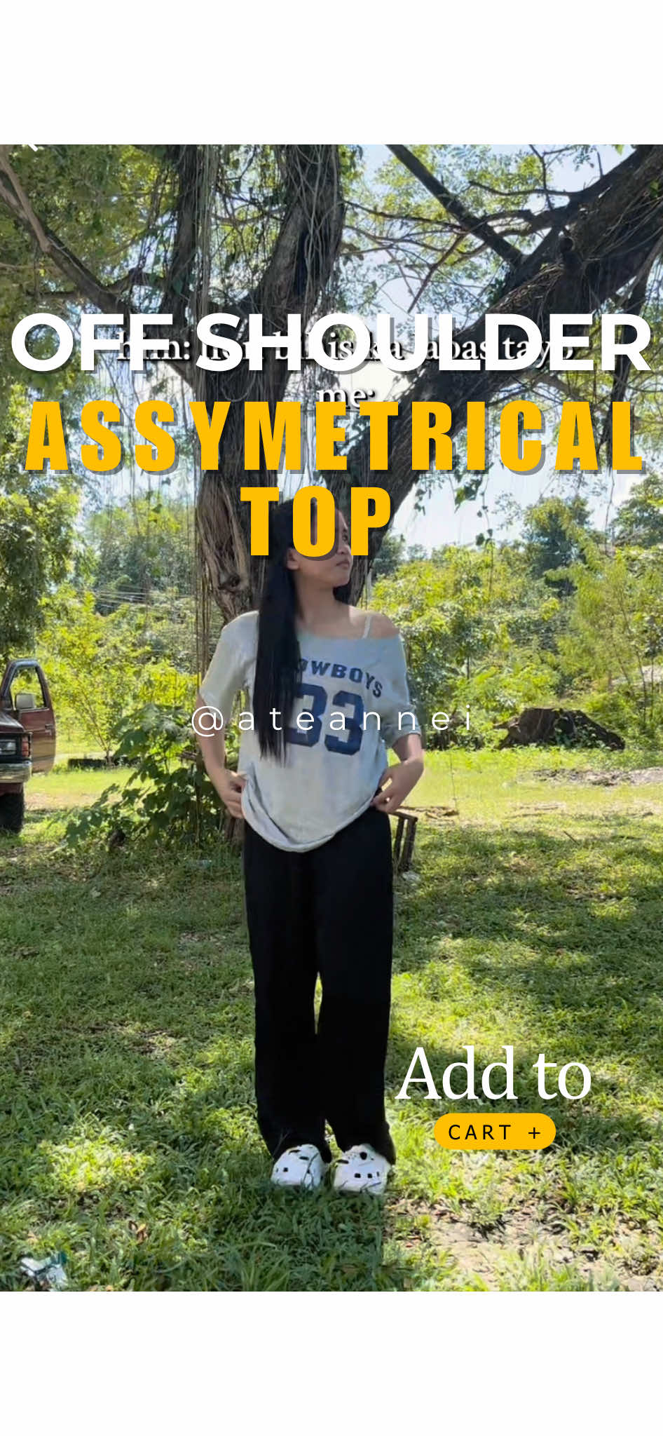 labas tayo? sigi hihi simple lang suot ko #assymetricaltops #topsforbroadshoulders #assymetricalshirt #offshouldertop #ateannei 