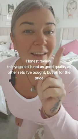 pink yoga set fab for lounging around the house in #honestreview #yogaset #gymwear #tiktokmademebuyit #OOTD 