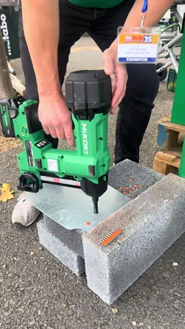 Time to check out the new gasless concrete nailer from @Hikoki_UK here at the @D&M Tools show. 👉 Brushless 👉 Takes 15mm - 40mm nails 👉 Air-spring drive  👉 5-year warranty when registered  First impressions: Fast, consistent, and solid feel in hand. #concretenailer #newtools #powertools #constructiontools  