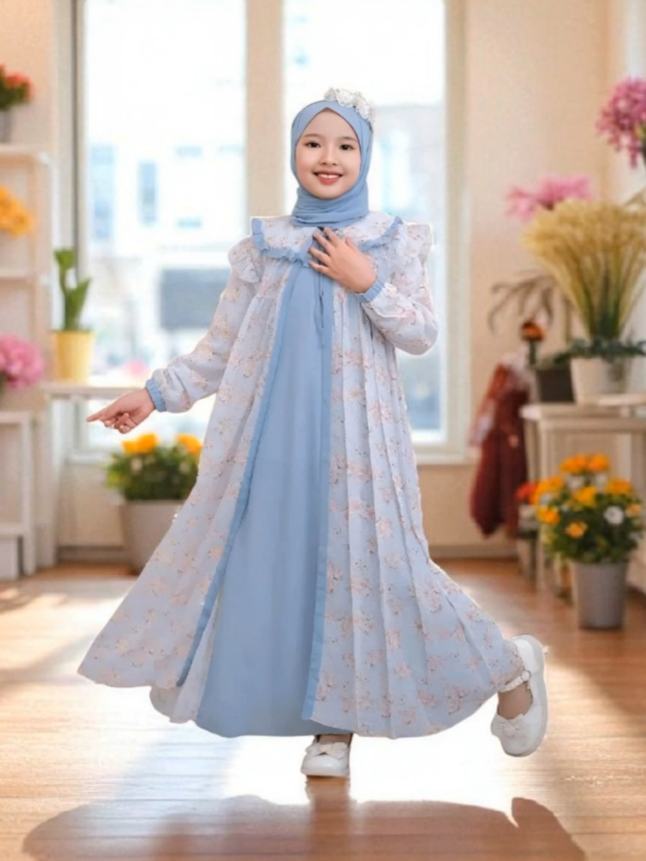 GAMIS ANAK HANA TSABINA SERIES ONE SET HIJAB #gamisanak #gamismuslimah #bajugamisanak #bajuanak #bajuanakmurah 