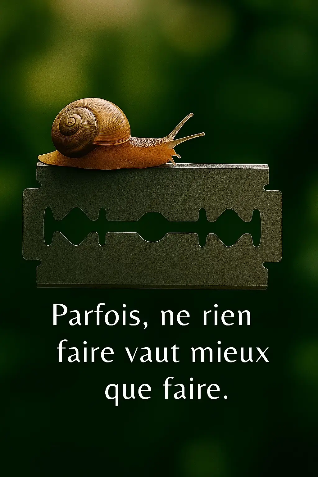 Dans un monde où tout va trop vite, où le tumulte des pensées ne s’arrête jamais, le yoga nous enseigne l’art de l’arrêt. De respirer. D’exister. L’escargot, lent et paisible, repose sur le tranchant d’une lame — un lieu dangereux, mais traversé par le calme. Il ne bouge pas, car parfois, ne rien faire vaut mieux que faire. C’est dans ce moment suspendu que le yoga nous invite à être pleinement présents. À ressentir le corps, le souffle, l’esprit — sans jugement. À comprendre que la force ne réside pas dans l’agitation constante, mais dans le silence que nous choisissons au cœur du chaos. L’escargot n’a pas besoin de se presser. Il est là, en équilibre parfait, comme un yogi dans sa méditation la plus profonde. Et nous, comme lui, pouvons apprendre à rester — sans peur, sans hâte, simplement être. Et pour ceux qui souhaitent approfondir ce chemin intérieur, ils peuvent commencer leur voyage yogique avec les formations en yoga et ayurveda proposées par David Frawley. #tiktok #yoga 