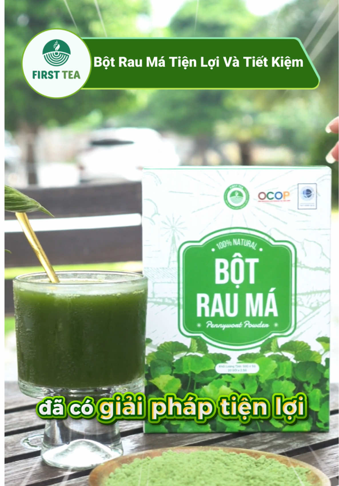 Tươi xanh từ lá đến ly – Bột rau má First Tea nguyên chất, mát lành, chuẩn vị thiên nhiên🌿 #Raumatuoi #Botrauma #giainhiet #depda #LearnOnTikTok 