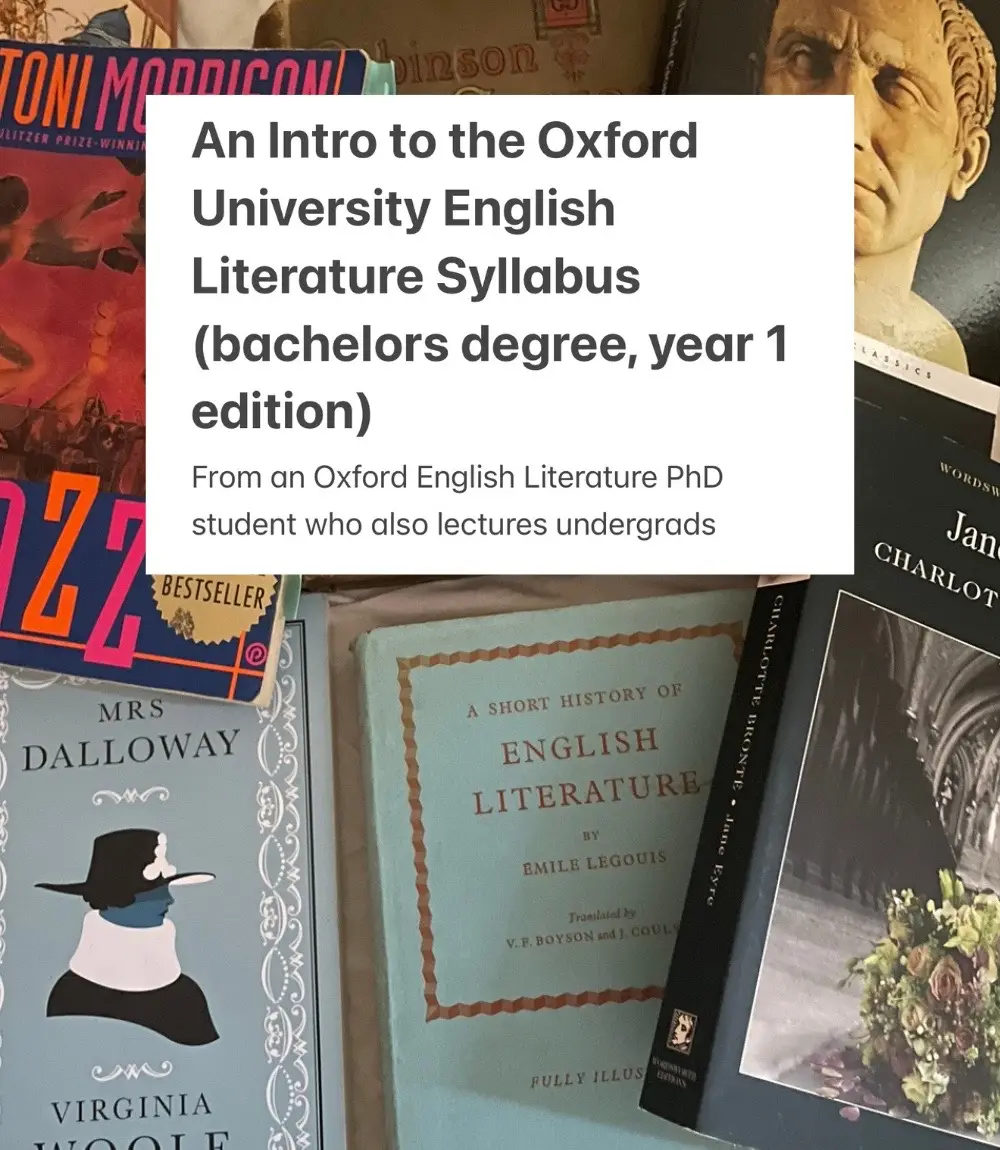 Just like in part 1, this is about a quarter of the core reading for year 1, and it doesn’t include the Old English module which is usually in the 2nd or 3rd term of first year. These are all “core texts,” which means that professors think if you read nothing else, you should read these!!  #englishliterature #englishlit #oxforduni #oxforduniversity #readinglist 
