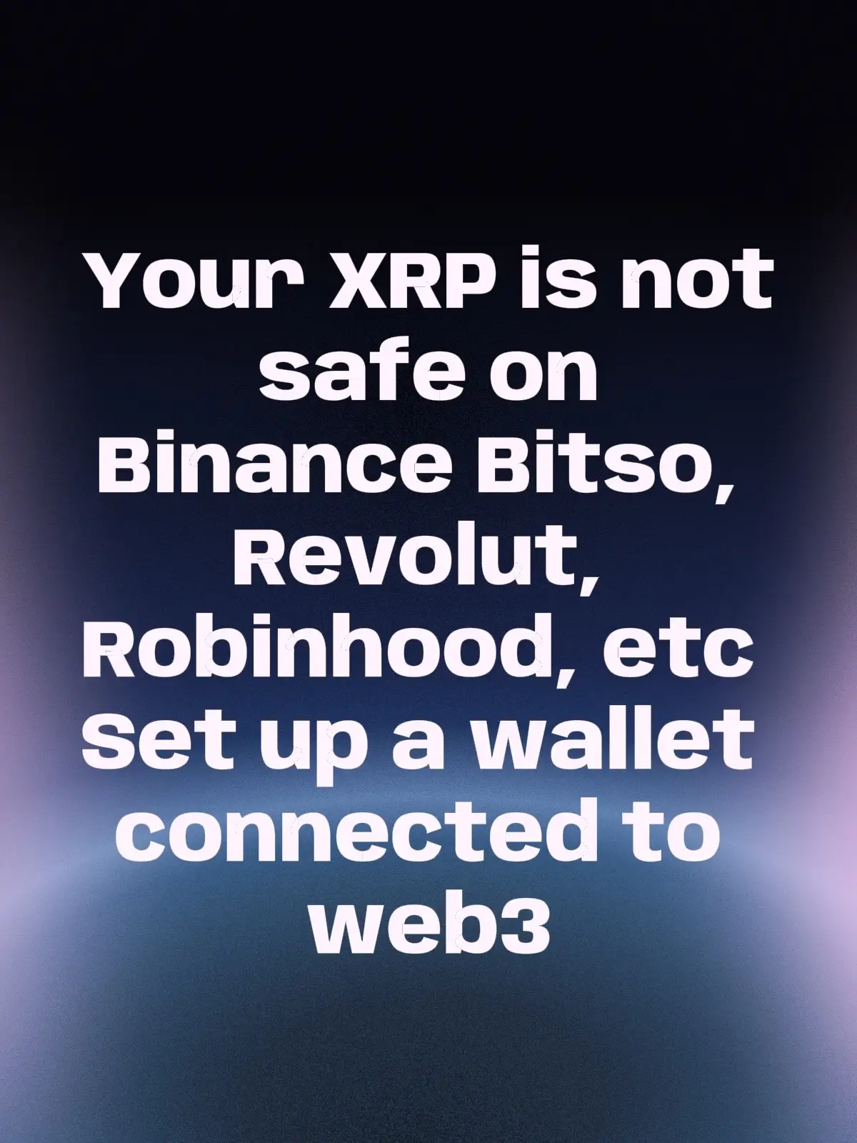 Your XRP is not safe on Binance Bitso, Revolut, Robinhood, etc Set up a wallet connected to web3#xrp #xrparmy #xrpripple #xrpcommunity #xrpfamily 