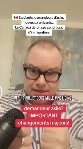 Le gouvernement canadien vient d’adopter la loi C-2, qui renforce les règles pour les demandeurs d’asile. Entrée illégale depuis les États-Unis : désormais, même après 14 jours, la personne peut être expulsée. Étudiants étrangers : ceux qui abandonnent leurs études pour demander l’asile verront leur demande automatiquement refusée. Ces nouvelles mesures rendent la politique d’immigration beaucoup plus stricte et encadrée. 💬 Appel à l’action (CTA) Penses-tu que ces changements sont justifiés ? Donne ton avis e #immigrationcanada #loiC2 #actualitecanada #nouvelleloi 