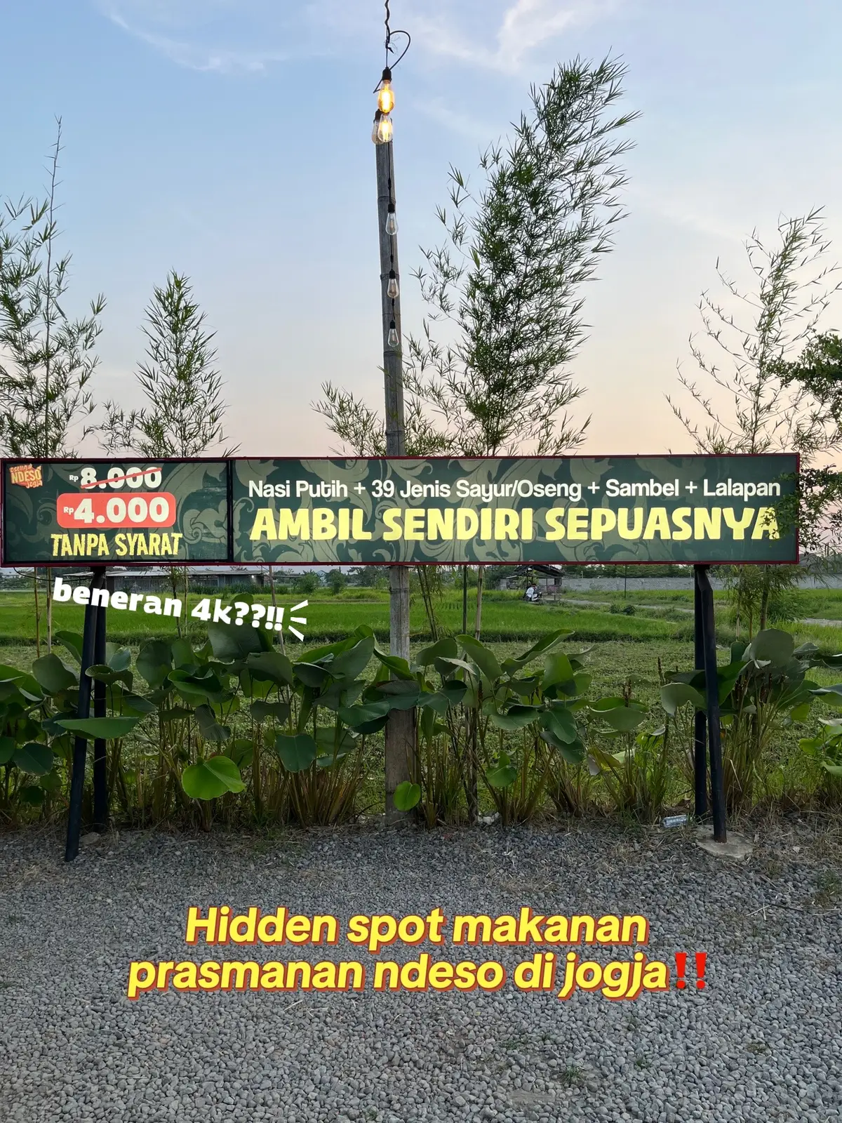 Cari makanan ndeso khas rumah? Oseng Ndeso Jogja jawabannya!! Selain makanannya yang enak, tempatnya juga ga kalah enaknya✨ 📍Jl. Kadirojo 1, Kadirojo I, Purwomartani, Kec. Kalasan, Kabupaten Sleman, Daerah Istimewa Yogyakarta (maps: Oseng Ndeso Jogja) ⏱️ 6.30-20.30 (bisa cek ig) @osengndesojogja  #kuliner #jogja #hiddengemjogja #fyp 