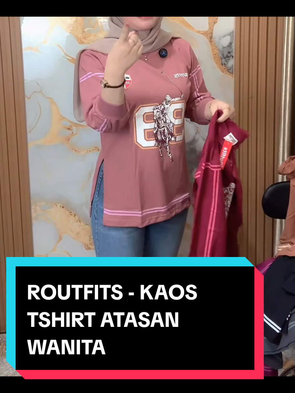 ROUTFITS - KAOS TSHIRT ATASAN WANITA BELAH SAMPING#outfit #OOTD #bajuwanita #promoweekend #trending 