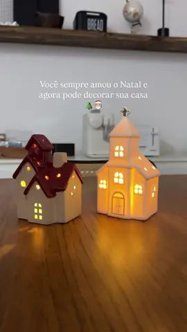 Olha essas casinhas decorativas de Natal!🎄❤️ Comente “CASINHA” e me segue pra receber o link do produto no privado!😉🫶🏻 #achadinhos #shopee #natal #natal2025 #viral #viraltiktok #fyp #foryoupage #decoracao 