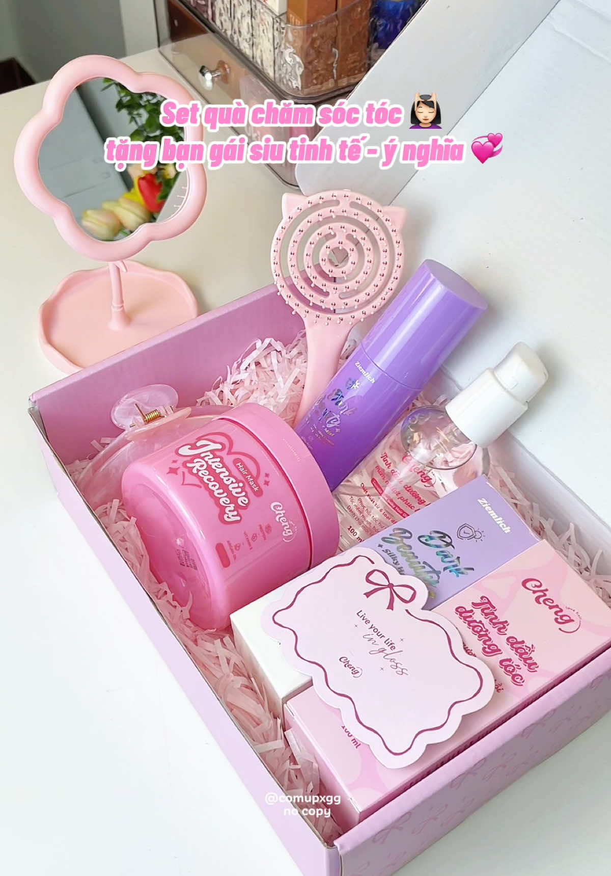 set quà “ chăm sóc tóc ” tặng bạn gái vừa tinh tế vừa ý nghĩa 💗  @Chenglovehair #quatang #quatangnguoiyeu #quatangbangai #chenglovehair #thaothichriviu 