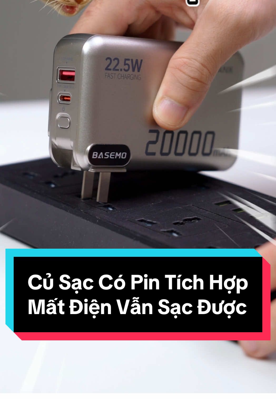 Sạc Dự Phòng Tích Hợp Củ Sạc Điện Thoại BASEMO BP26 #basemobp26 #sacduphong #sacduphongmini #sacduphongtichhop #pinduphong 