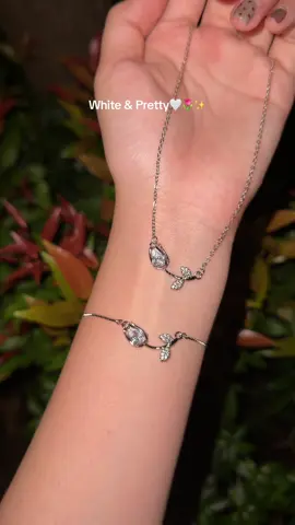 White tulip necklace and bracelet🌷💞✨ #cambodia🇰🇭 #jewelryofjoy #tulipset #giftideas #viral 