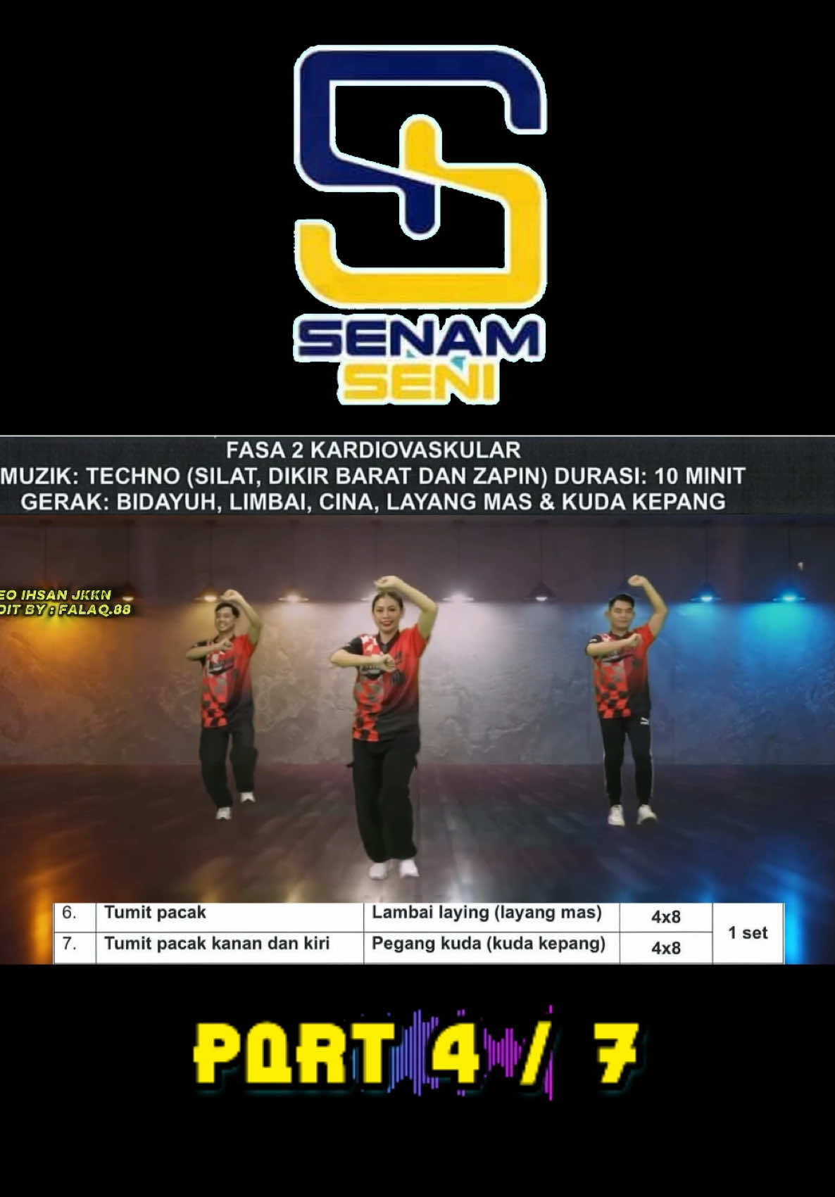 Senam Seni versi 2.0 - PART 4/7 pecahan mengikut lagu & pergerakan; bagi mudah mempelajari dan mengikutinya. ANDA boleh melakukannya sendiri di RUMAH !!! 😎 . #kbsi #kulfit #senamSeni #fyp #jkkn 