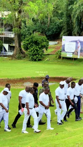 Royal steps on the fairway! 👑 Otumfuo Osei Tutu II hikes the Obuasi Golf Course ahead of play. #CapCut #thepalaceview #asantemanmourn #manhyiapalace #golf 