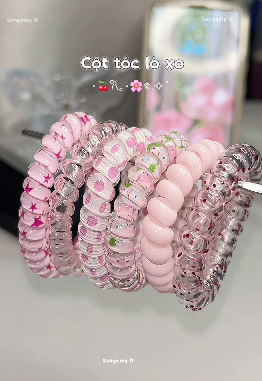 Dây cột tóc lò xo màu xinh phồng tóc #daycottocloxo #dâybuộctóc #cộttóc #fyp 