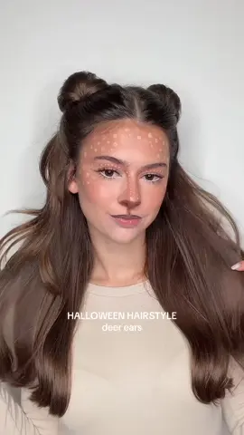 it’s sooooooo cute🥹 #hairstyle #halloween #tutorial #deer #bambi 