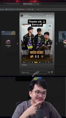 mas Ade reaction SG pak AP, belum juga 100% g lolos. #adesetiawan #ap #rrq 