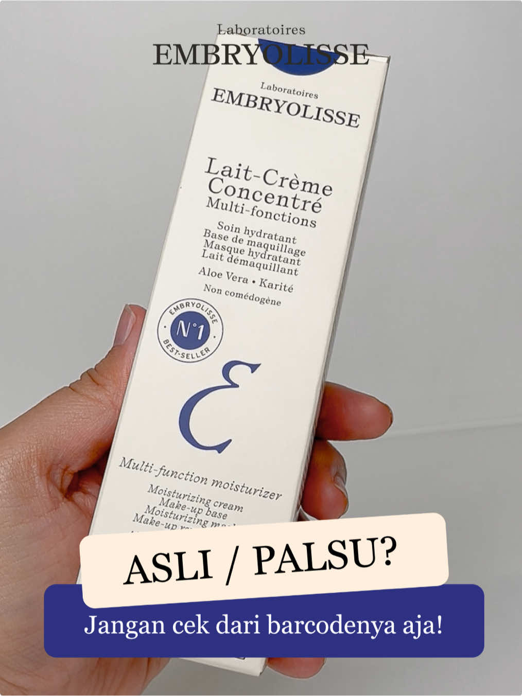 Jangan sampai salah beli ya 😭 Barcode bisa sama, tapi kode Shieldtag pasti beda karena unik! Cek langsung di scan.shieldtag.co biar tenang 💙 #DermaMoisturizer #EmbryolisseOfficial #DermaSkincare #Moisturizer