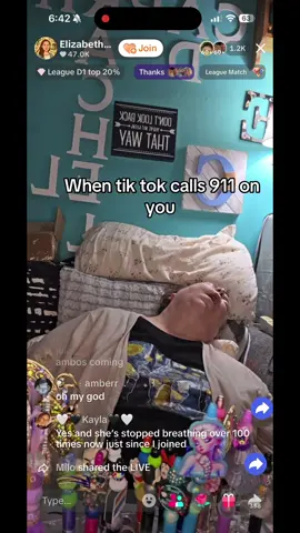 This lady fell asleep on tik tok she clearly has sleep apnea and tik tok folks called 911 #fyp #sleepapnea #narcolepsy 